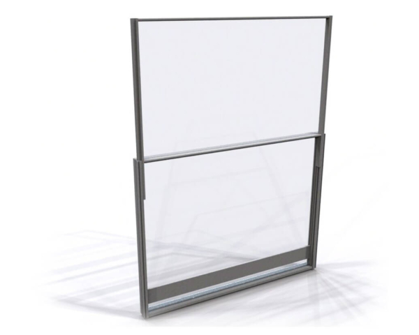 Transparant glazen windscherm met aluminium omranding: Minimalistische bescherming tegen wind en weer
