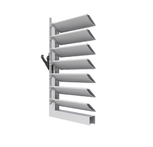 In beide versies van aluminium en PVC fungeren de PVC-eindplaten met intrekbare draaipunten